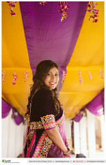 Indian woman dressed in bright colors