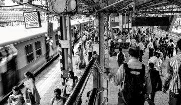 Busy local train station