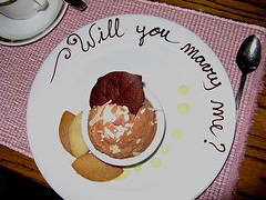 Proposal in chocolate sauce