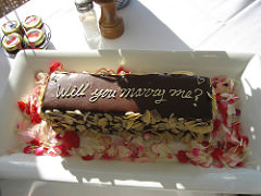 Proposal on a cake