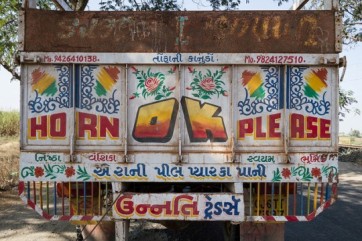 Horn OK Please: Artwork on the back of an Indian truck