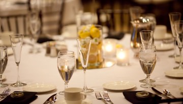 Table setting at a wedding reception