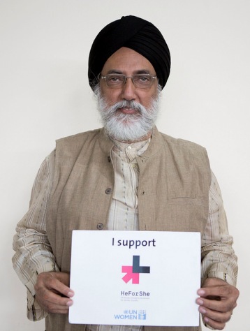 An Indian man in support of gender equality