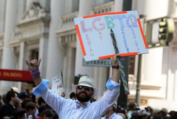 An LGBTQ activist out on the streets