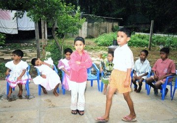 Orphaned children at an institution in India