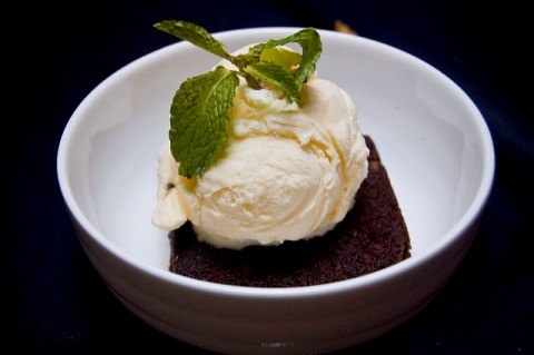 Brownie with ice-cream