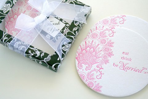 Coasters as wedding favors